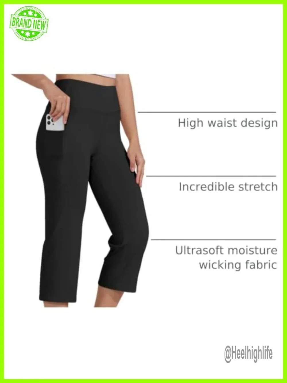 High Waisted Capri Yoga Pants with Pockets, 21